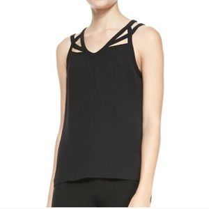 DVF Silk Tank Top, Sz 10, Black